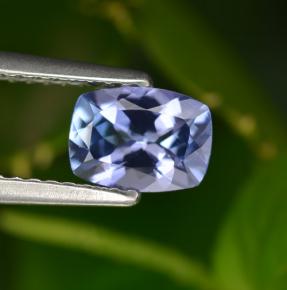 Tanzanita azul natural 0,90ct, almofada cortada, VVS-VS