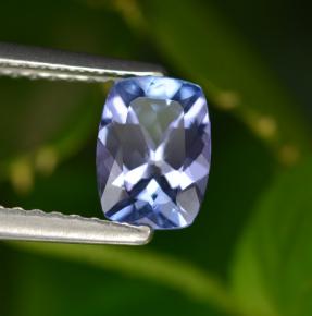 Tanzanita azul natural 0,90ct, almofada cortada, VVS-VS