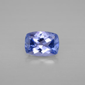 Tanzanita azul natural 0,95ct, almofada cortada, VVS-VS
