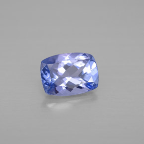 Tanzanita azul natural 0,95ct, almofada cortada, VVS-VS