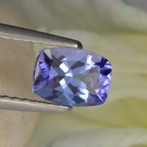 Tanzanita azul natural 0,90ct, almofada cortada, VVS-VS