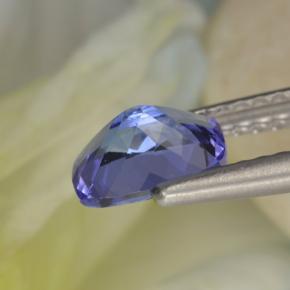 Tanzanita azul natural 0,90ct, almofada cortada, VVS-VS