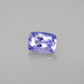 Tanzanita violeta natural 1,03ct, almofada cortada, VVS