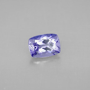 Tanzanita violeta natural 1,03ct, almofada cortada, VVS