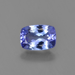 Tanzanita azul natural 0,84ct, almofada cortada, VVS