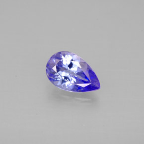 Tanzanita violeta natural 0,84ct, formato de pêra, VVS
