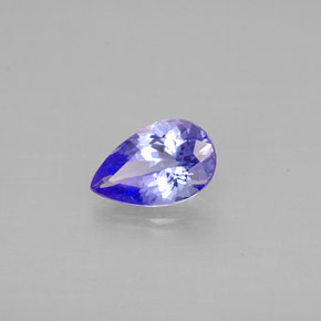 Tanzanita violeta natural 0,84ct, formato de pêra, VVS