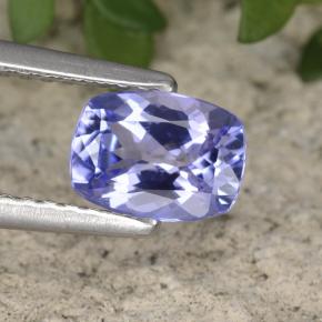 Tanzanita violeta natural 0,87ct, almofada cortada, VVS