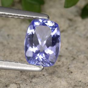 Tanzanita violeta natural 0,87ct, almofada cortada, VVS