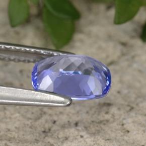 Tanzanita violeta natural 0,87ct, almofada cortada, VVS
