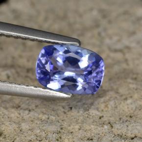 Tanzanita violeta natural 0,84ct, almofada cortada, VVS