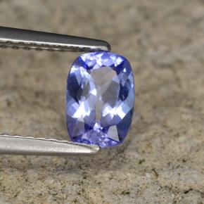 Tanzanita violeta natural 0,84ct, almofada cortada, VVS