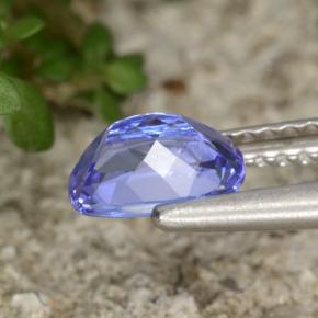 Tanzanita azul natural 0,90ct, almofada cortada, VVS-VS