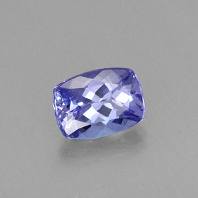 Tanzanita azul natural 0,96ct, almofada cortada, VS