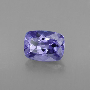 Tanzanita azul natural 0,99ct, almofada cortada, VS-SI