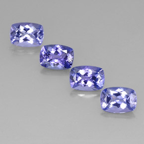 Pedras preciosas de tanzanita azul natural de 4,17 ct, almofada cortada, VVS-VS