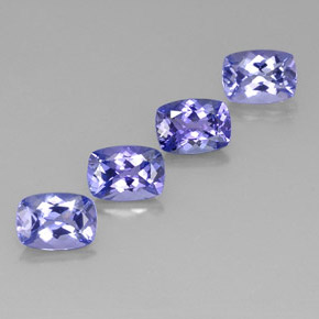 Pedras preciosas de tanzanita azul natural de 4,17 ct, almofada cortada, VVS-VS