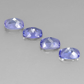 Pedras preciosas de tanzanita azul natural de 4,17 ct, almofada cortada, VVS-VS