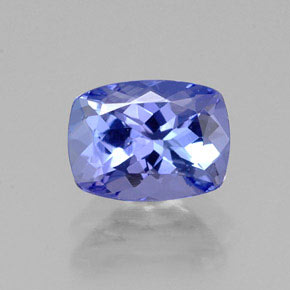 Tanzanita azul natural 1,26ct, almofada cortada, VVS
