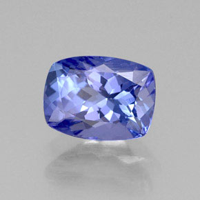 Tanzanita azul natural 1,26ct, almofada cortada, VVS