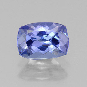 Tanzanita azul natural 0,97ct, almofada cortada, VVS