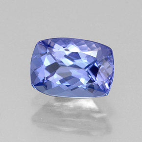 Tanzanita azul natural 0,97ct, almofada cortada, VVS