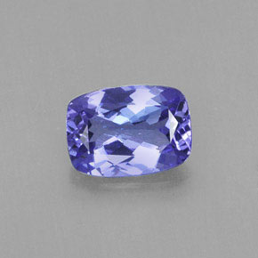 Tanzanita azul natural 0,89ct, almofada cortada, VVS