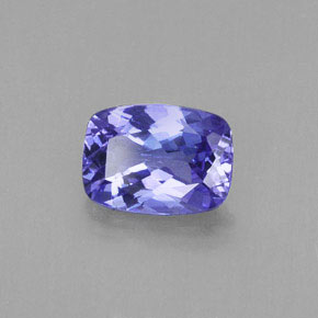 Tanzanita azul natural 0,89ct, almofada cortada, VVS