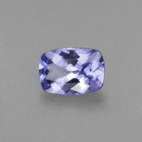 Tanzanita azul natural 0,79ct, almofada cortada, VS