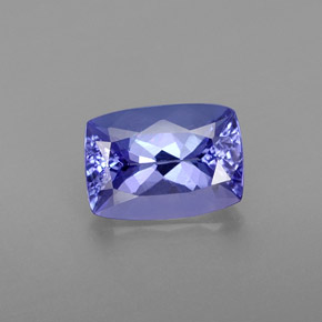 Tanzanita azul natural 1,20ct, almofada cortada, VVS