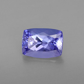 Tanzanita azul natural 1,20ct, almofada cortada, VVS