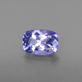 Tanzanita azul natural 0,81ct, almofada cortada, VVS