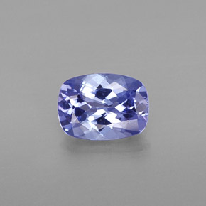 Tanzanita azul natural 0,81ct, almofada cortada, VVS