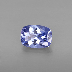 Tanzanita azul natural 0,81ct, almofada cortada, VVS
