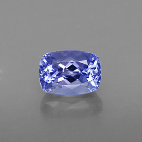 Tanzanita azul natural 1,21ct, almofada cortada, VS-SI