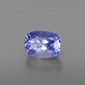 Tanzanita azul natural 1,21ct, almofada cortada, VS-SI
