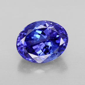 Tanzanita azul natural 3,40ct, corte oval, VVS