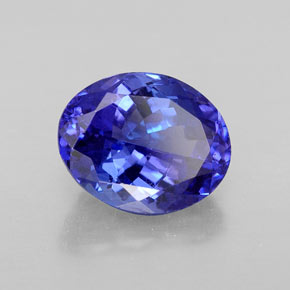 Tanzanita azul natural 3,40ct, corte oval, VVS