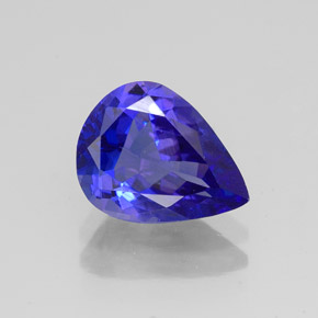 Tanzanita azul natural 2,03ct, formato de pêra, VVS