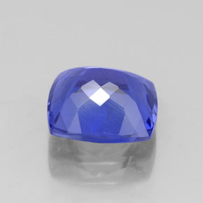 Tanzanita azul natural 2,40ct, almofada cortada, IF