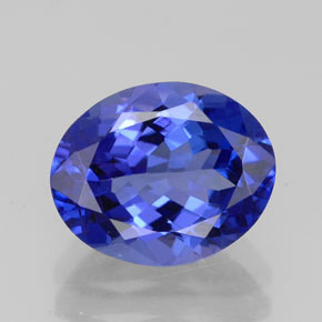 Tanzanita azul natural 2,92ct, corte oval, IF