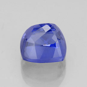 Tanzanita azul natural 3,13ct, almofada cortada, VVS
