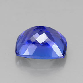 Tanzanita azul natural 2,82ct, almofada cortada, VVS-VS