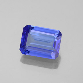 Tanzanita azul natural 1,63ct, corte esmeralda, VVS-VS