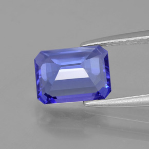 Tanzanita azul natural 1,79ct, corte esmeralda, VS