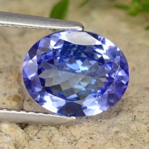 Tanzanita azul natural 2,56ct, corte oval, VVS-VS