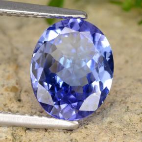 Tanzanita azul natural 2,56ct, corte oval, VVS-VS