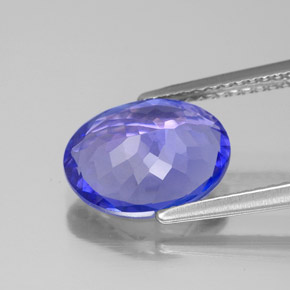 Tanzanita azul natural 2,83ct, corte oval, VVS-VS