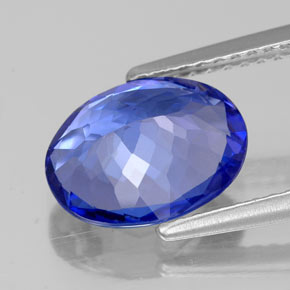 Tanzanita azul natural 2,66ct, corte oval, VVS