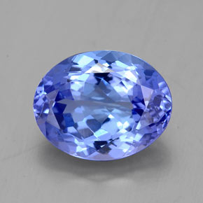 Tanzanita azul natural 2,92ct, corte oval, IF